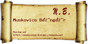 Muskovics Böngér névjegykártya